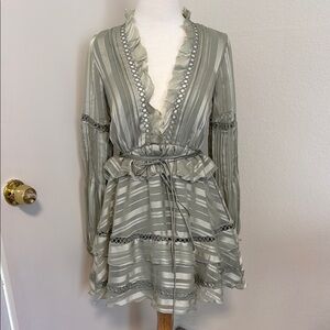 ASOS Elegant Striped Sage Green Dress